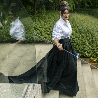 El staff femenino de Premios Cantábrico Excelente lució diseños de Higinio Mateu