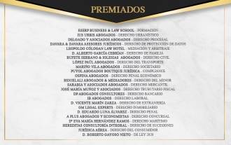 Estos son los galardonados en la V Edición de los Premios Nacionales de Ley